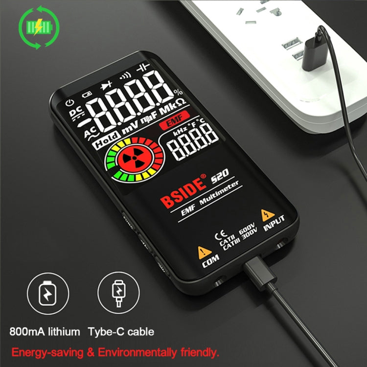 Probador inteligente del multímetro de radiación electromagnética de pantalla grande BSIDE S20, S20