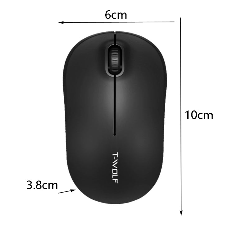 T-WOLF Q4 3 teclas 2.4GHz Ratón inalámbrico Computadora de escritorio Computadora portátil Ratón para juegos