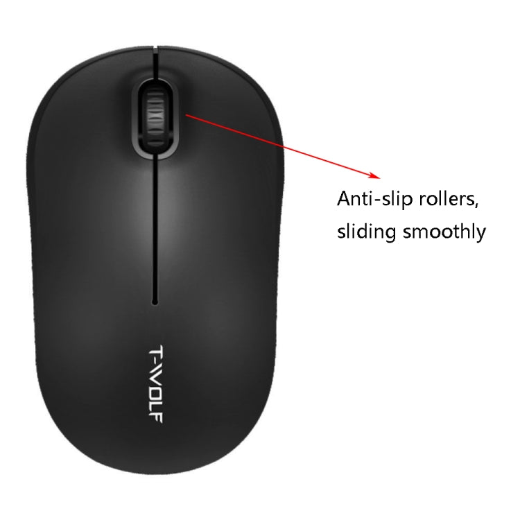 T-WOLF Q4 3 teclas 2.4GHz Ratón inalámbrico Computadora de escritorio Computadora portátil Ratón para juegos