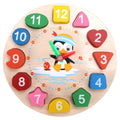 3 uds reloj numérico niños juguete de bloques de construcción educación temprana rompecabezas forma rompecabezas a juego, Penguin