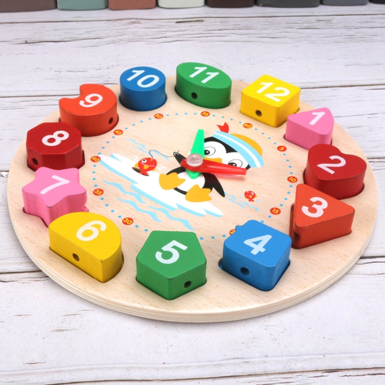 3 uds reloj numérico niños juguete de bloques de construcción educación temprana rompecabezas forma rompecabezas a juego, Penguin