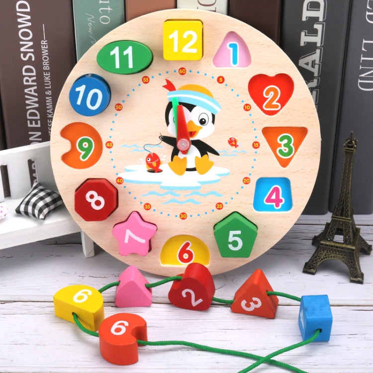3 uds reloj numérico niños juguete de bloques de construcción educación temprana rompecabezas forma rompecabezas a juego, Penguin