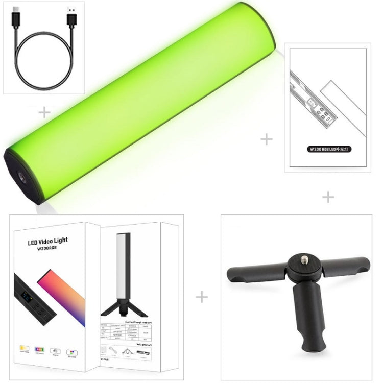 W200 RGB Fotografía al aire libre Luz de relleno de mano Luz de palo de atmósfera LED