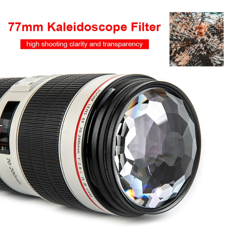 Lente de filtro de vidrio de cámara de desenfoque de primer plano de prisma de caleidoscopio de 77 mm, 77mm
