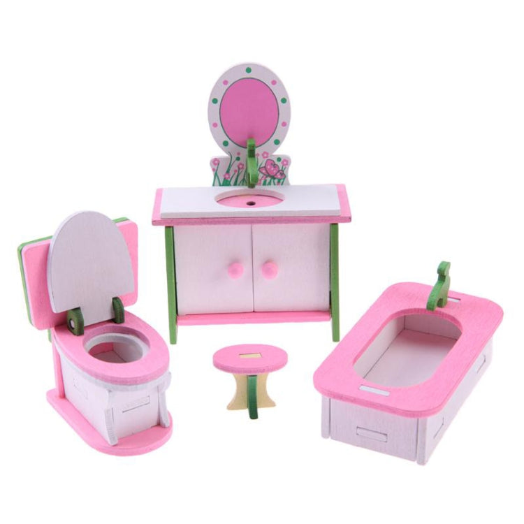 Simulación de muebles de madera en miniatura, juguetes para niños, juego de casa de muñecas