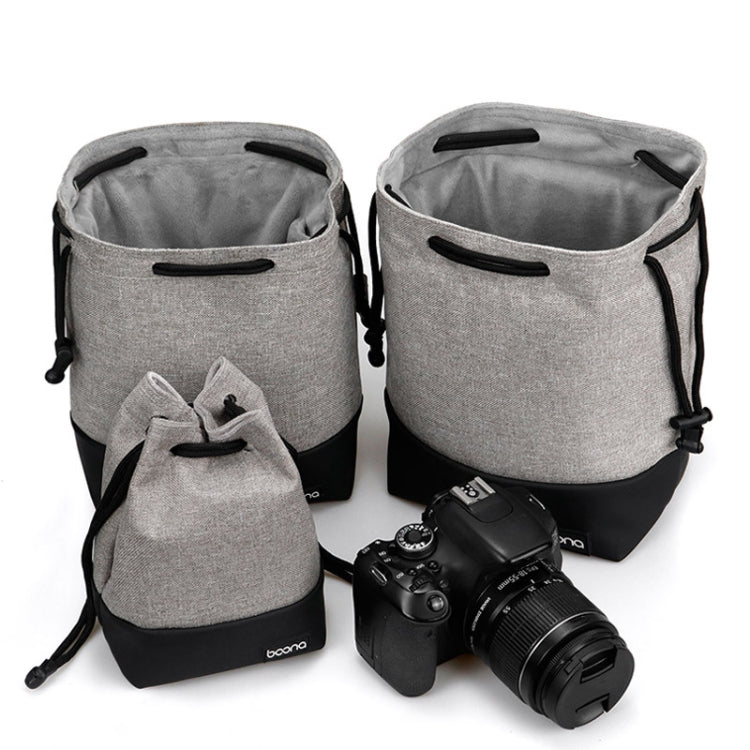 Baona impermeable Micro cámara SLR bolsa funda protectora bolsa con cordón, Small Gray, Medium Gray, Large Gray
