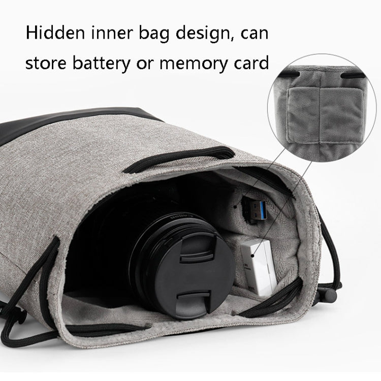 Baona impermeable Micro cámara SLR bolsa funda protectora bolsa con cordón, Small Gray, Medium Gray, Large Gray
