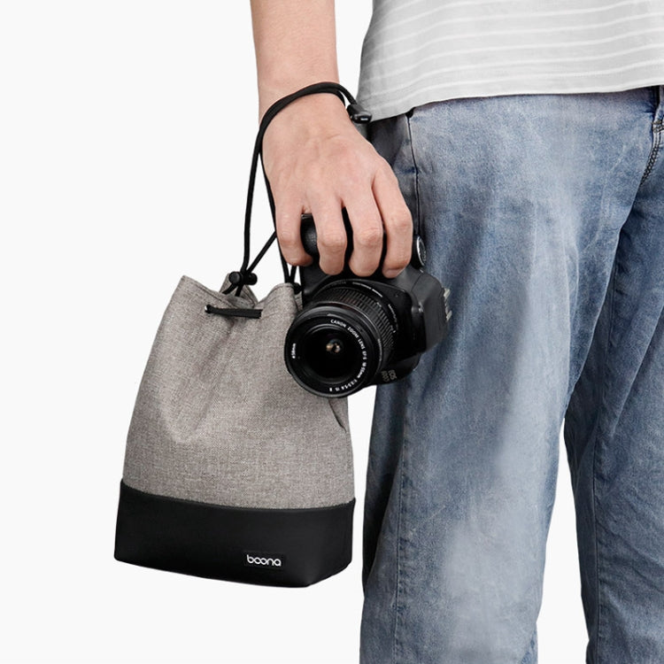 Baona impermeable Micro cámara SLR bolsa funda protectora bolsa con cordón, Small Gray, Medium Gray, Large Gray
