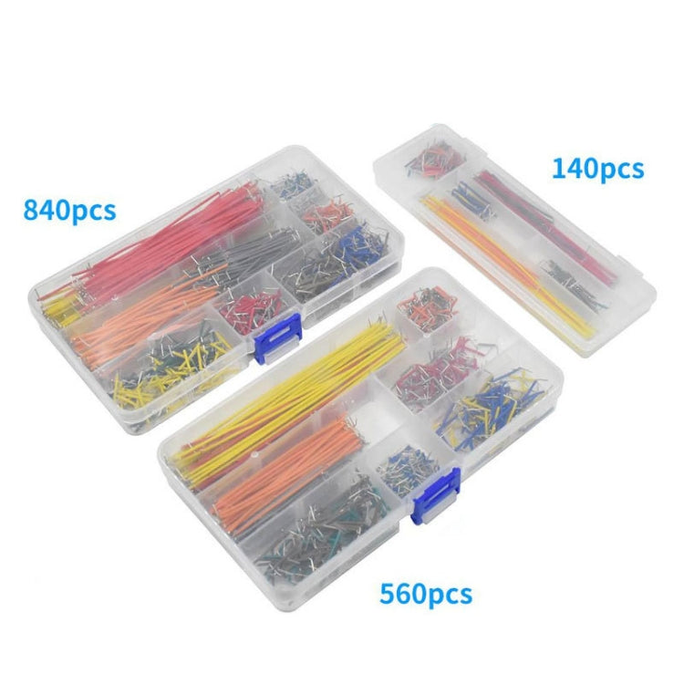 Cable de puente de 14 longitudes Kit de cable de puente de placa de pruebas sin soldadura en forma de U, 840 PCS, 560 PCS, 140 PCS