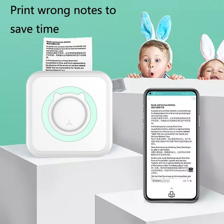 Práctica Mini impresora de bolsillo Estudiante Pregunta incorrecta Térmica Bluetooth Teléfono móvil Foto Datos Nota Impresora, Blue, Pink