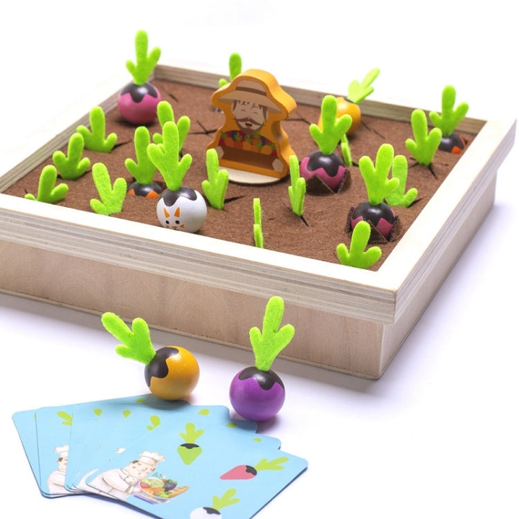 Juego de mesa de ajedrez con memoria de zanahoria para niños, iluminación de madera, juguetes educativos para edades tempranas, Pulling Carrot Memory Chess