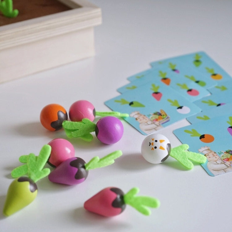 Juego de mesa de ajedrez con memoria de zanahoria para niños, iluminación de madera, juguetes educativos para edades tempranas, Pulling Carrot Memory Chess