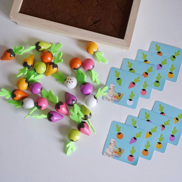 Juego de mesa de ajedrez con memoria de zanahoria para niños, iluminación de madera, juguetes educativos para edades tempranas, Pulling Carrot Memory Chess