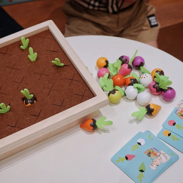 Juego de mesa de ajedrez con memoria de zanahoria para niños, iluminación de madera, juguetes educativos para edades tempranas, Pulling Carrot Memory Chess