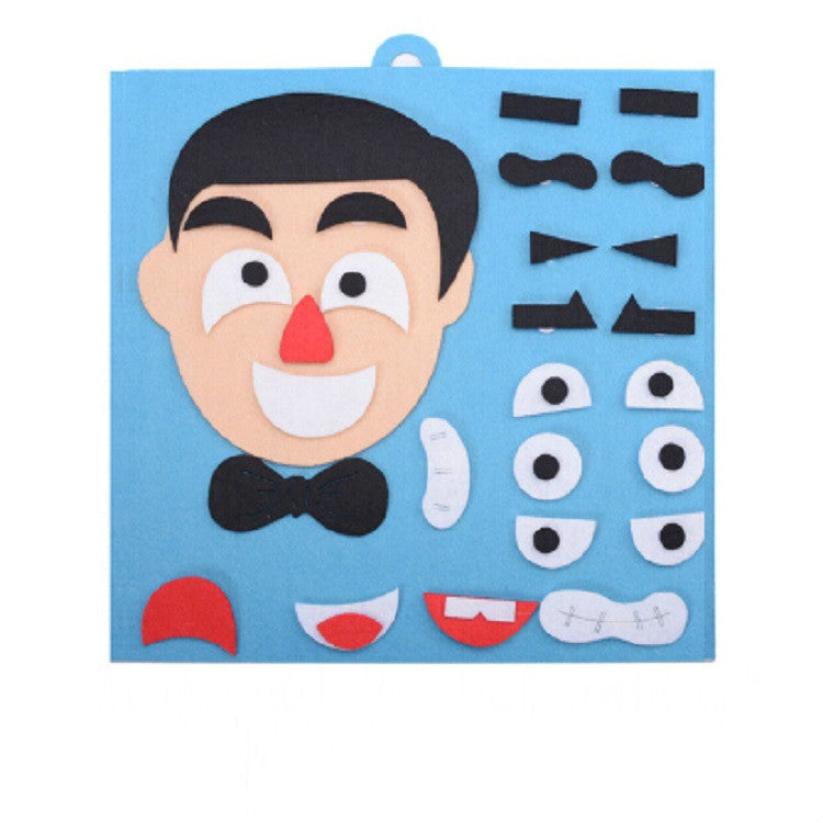 DIY juguetes de rompecabezas de emociones, pegatinas creativas de expresión Facial no tejidas, juguetes educativos de aprendizaje para niños