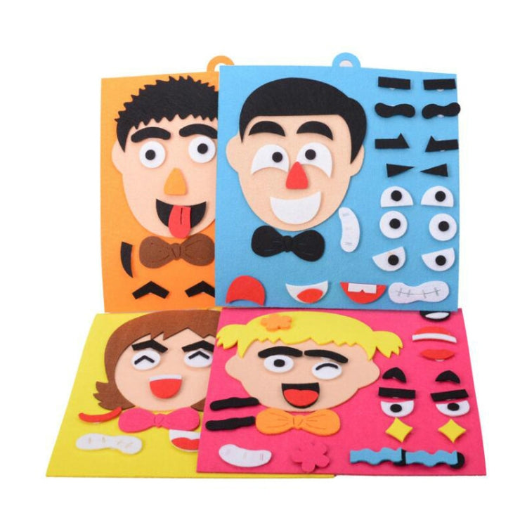 DIY juguetes de rompecabezas de emociones, pegatinas creativas de expresión Facial no tejidas, juguetes educativos de aprendizaje para niños