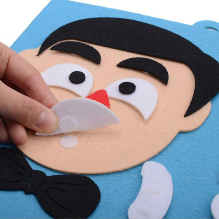 DIY juguetes de rompecabezas de emociones, pegatinas creativas de expresión Facial no tejidas, juguetes educativos de aprendizaje para niños