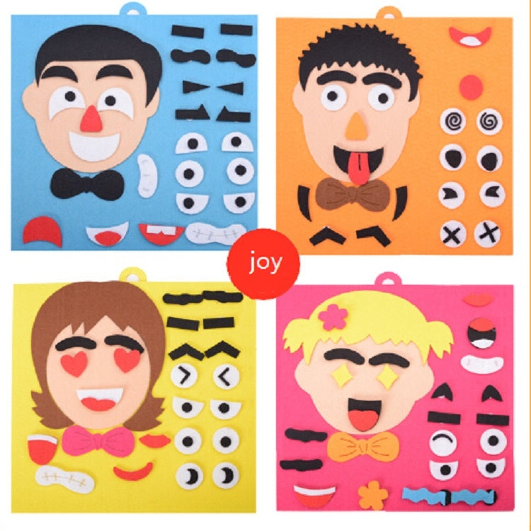 DIY juguetes de rompecabezas de emociones, pegatinas creativas de expresión Facial no tejidas, juguetes educativos de aprendizaje para niños
