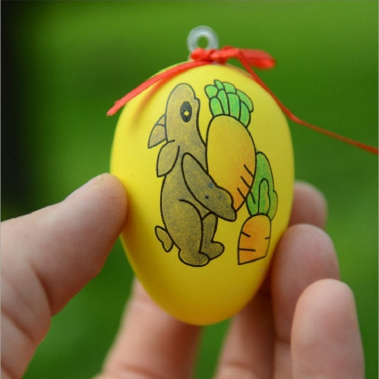 4 PCS Huevos de Pascua pintados a mano con dibujos animados Juguetes educativos para niños, Patrón aleatorio y color, 4 PCS Painted Easter Eggs