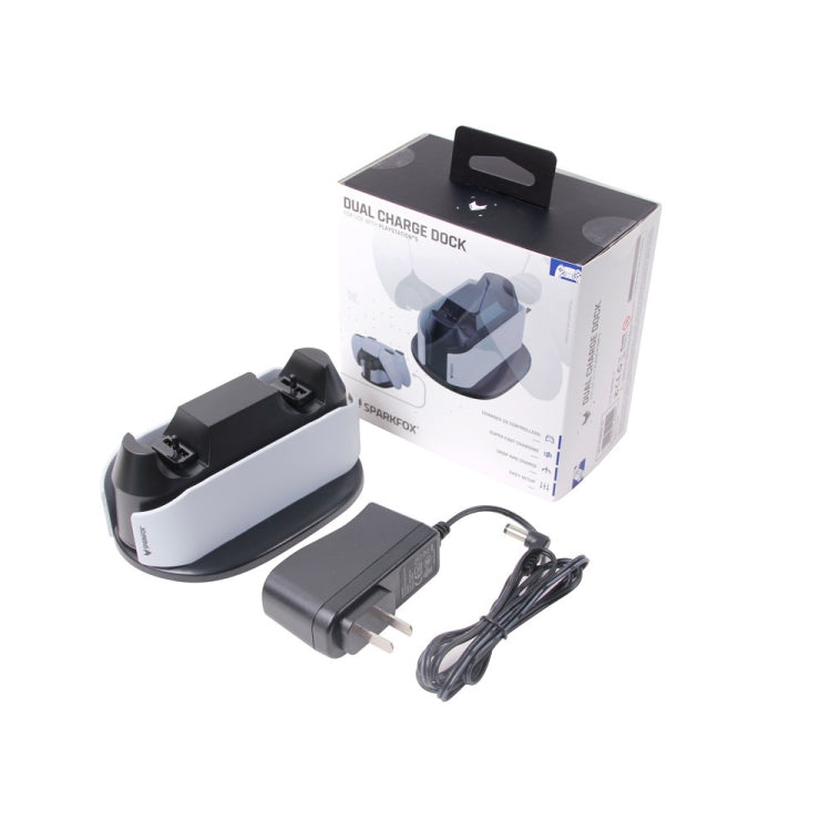 SPARKFOX W20P508 Cargador dual con contactos Cargador de mango inalámbrico para PS5, estilo:, Charger+Data Cable+Charging Plug, Charger+Data Cable