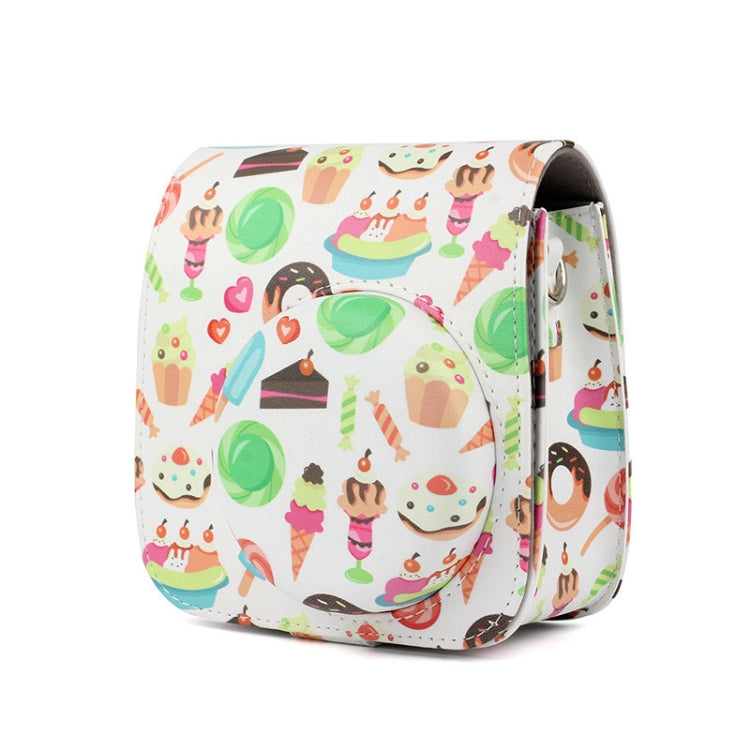 Estuche de cuero PU para cámara de cuerpo completo con correa para FUJIFILM instax mini 9 / mini 8+ / mini 8