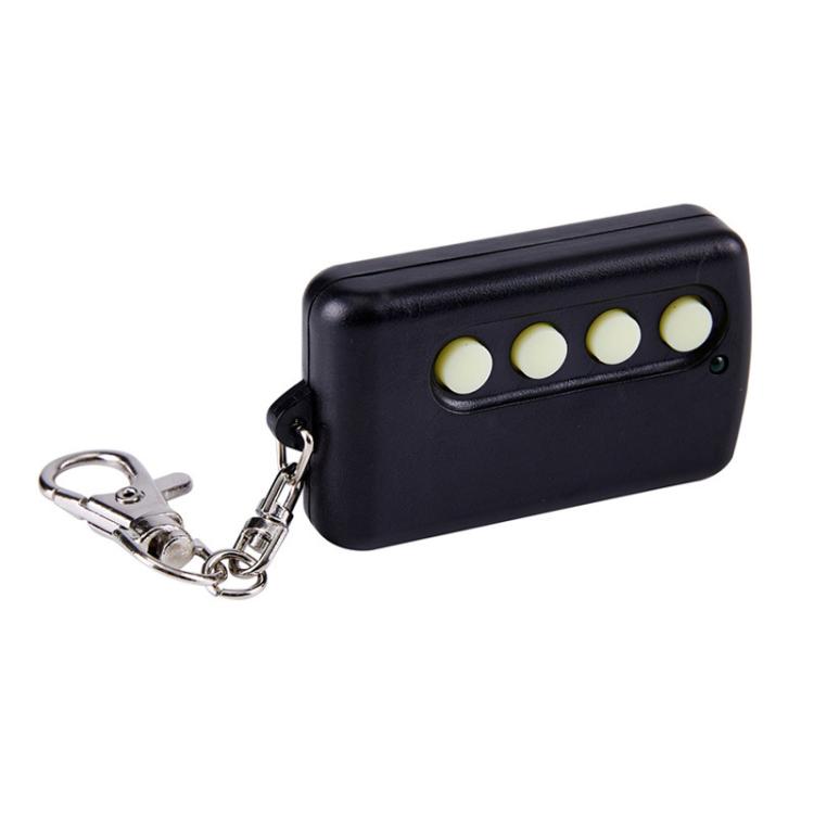 Control remoto de puerta de garaje con modulación de frecuencia de 250-450 MHz y código fijo.
