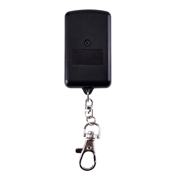Control remoto de puerta de garaje con modulación de frecuencia de 250-450 MHz y código fijo.