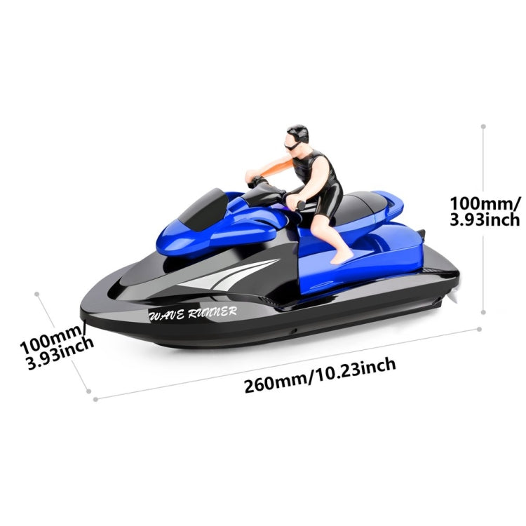 809 2.4G Motor de control remoto Barco de alta velocidad Modelo de yate eléctrico Niños Juguetes acuáticos, Especificación, Single Battery (Red), Single Battery (Blue)