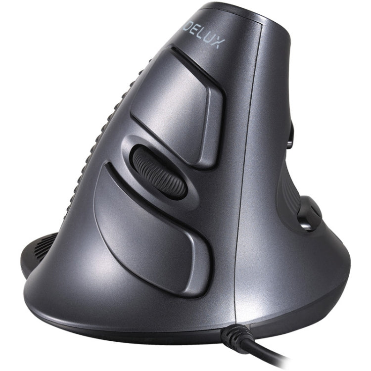 DELUX M618 Ratón de mano vertical de 6 teclas Ratón ergonómico con cable, longitud del cable: 1,5 m, Wired
