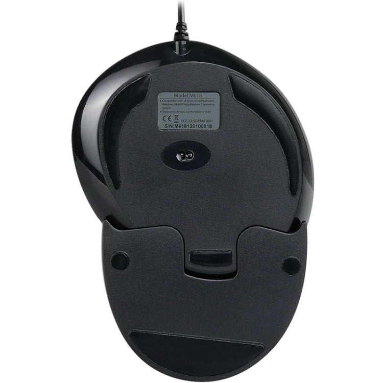 DELUX M618 Ratón de mano vertical de 6 teclas Ratón ergonómico con cable, longitud del cable: 1,5 m, Wired