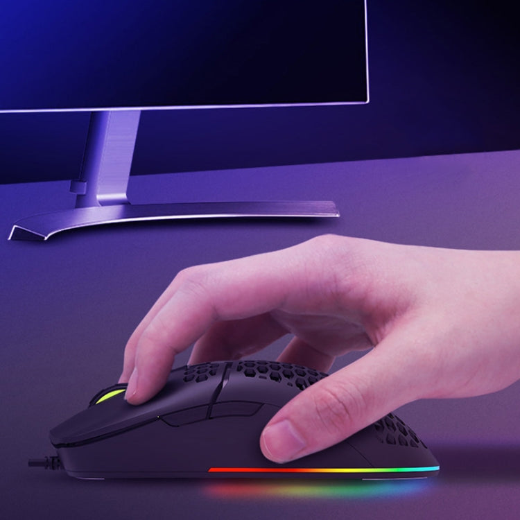 DELUX M700BU Ratón con cable para juegos con 7 teclas, ratón con cable para escritorio, estilo:, 3325 (Support 10000DPI), 3389 (Support 16000DPI)