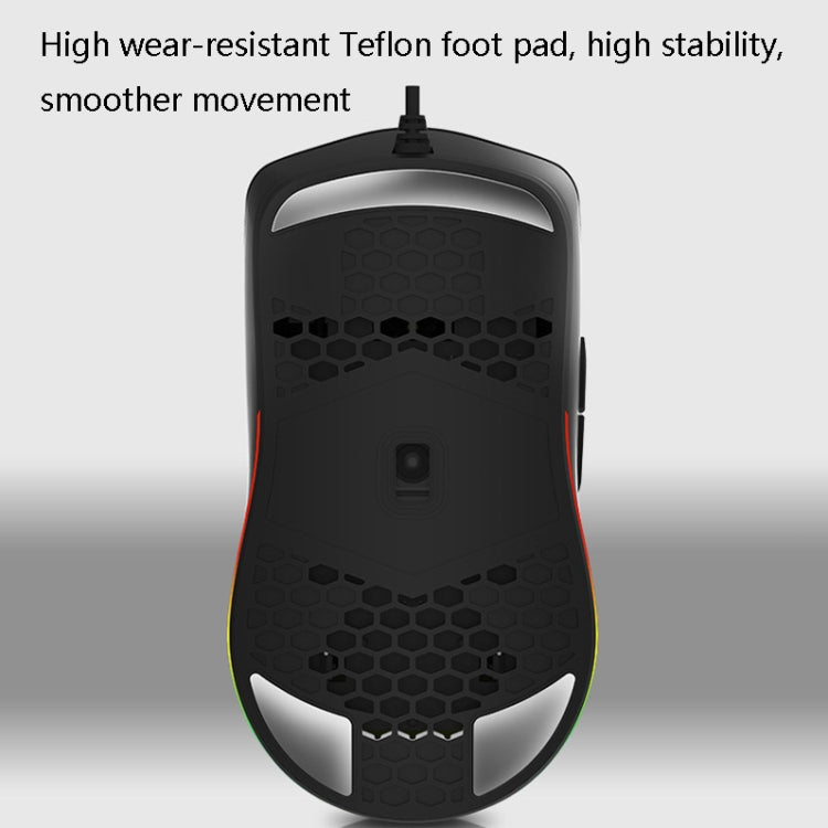 DELUX M700BU Ratón con cable para juegos con 7 teclas, ratón con cable para escritorio, estilo:, 3325 (Support 10000DPI), 3389 (Support 16000DPI)