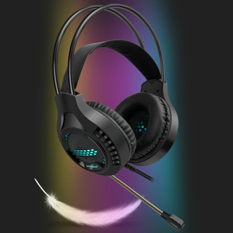 Auriculares Smailwolf AK3 para juegos, auriculares con cable luminosos para computadora de escritorio, estilo:, 3.5mm Double Plug Black, USB Single-plug Black