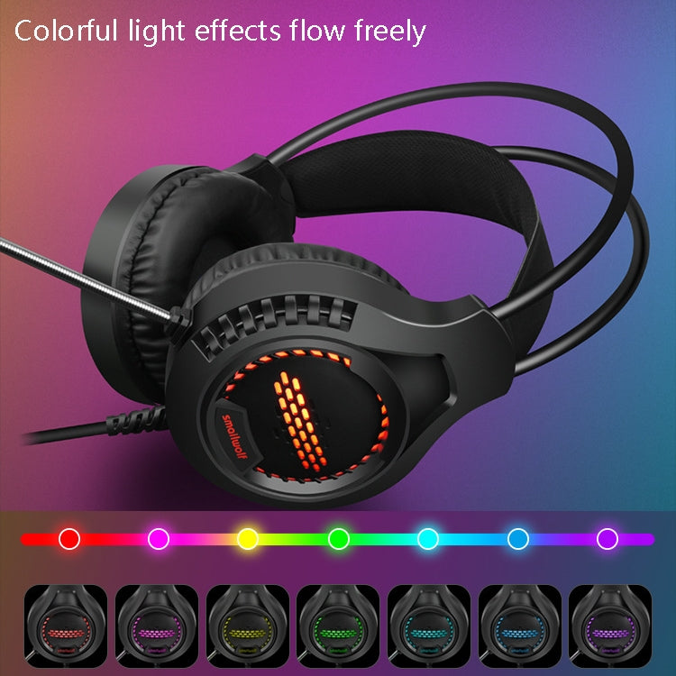 Auriculares Smailwolf AK3 para juegos, auriculares con cable luminosos para computadora de escritorio, estilo:, 3.5mm Double Plug Black, USB Single-plug Black
