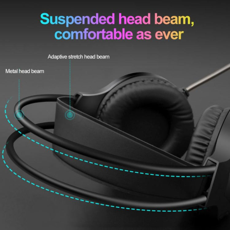 Auriculares Smailwolf AK3 para juegos, auriculares con cable luminosos para computadora de escritorio, estilo:, 3.5mm Double Plug Black, USB Single-plug Black