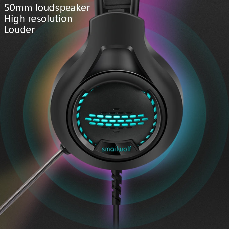 Auriculares Smailwolf AK3 para juegos, auriculares con cable luminosos para computadora de escritorio, estilo:, 3.5mm Double Plug Black, USB Single-plug Black