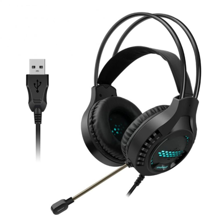 Auriculares Smailwolf AK3 para juegos, auriculares con cable luminosos para computadora de escritorio, estilo:, 3.5mm Double Plug Black, USB Single-plug Black