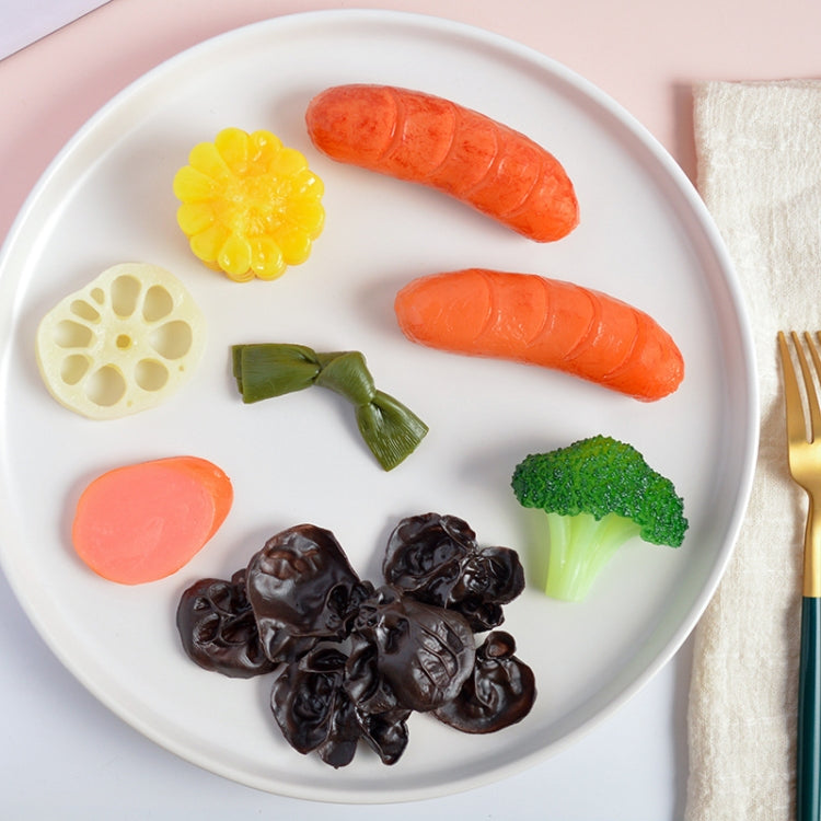Accesorios de fotografía de modelo de comida de simulación, 1 PC Brushed Steak, 1 PC Fragrant Steak, 1 PC Linger Steak, 2 PCS Chicken Wings, 3 PCS Hot Dog, 3 PCS Squid, 3 PCS Pork Mouth, 3 PCS Poached Egg, 4 PCS Broccoli, 4 PCS Mushroom, 4 PCS Corn    ...