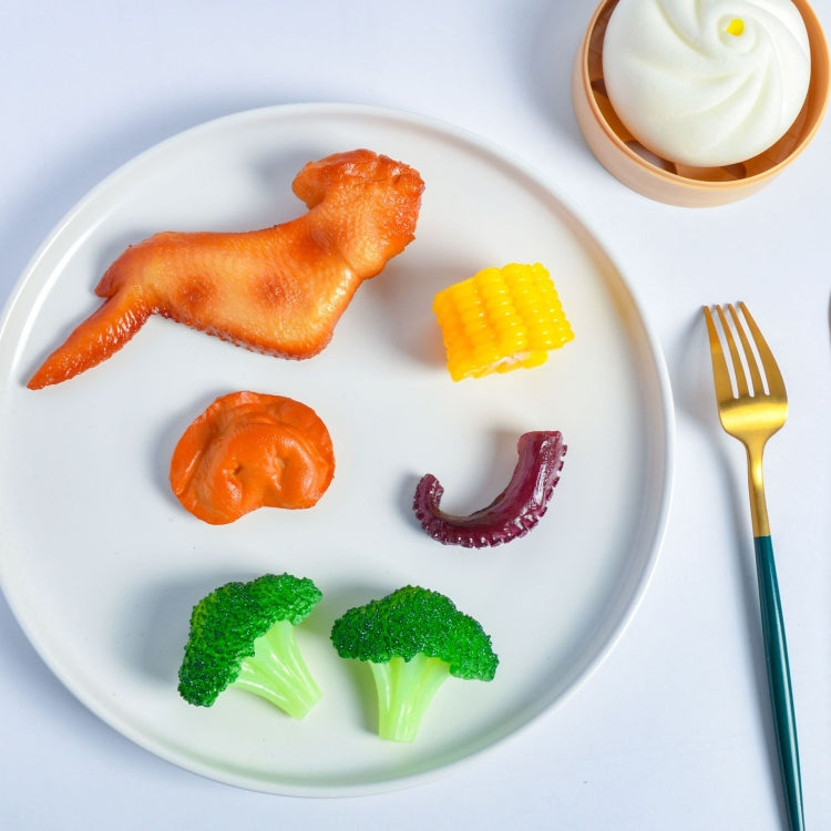 Accesorios de fotografía de modelo de comida de simulación, 1 PC Brushed Steak, 1 PC Fragrant Steak, 1 PC Linger Steak, 2 PCS Chicken Wings, 3 PCS Hot Dog, 3 PCS Squid, 3 PCS Pork Mouth, 3 PCS Poached Egg, 4 PCS Broccoli, 4 PCS Mushroom, 4 PCS Corn    ...