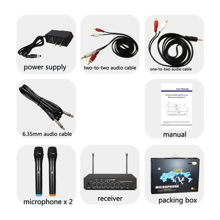 S-16-1 Hogar Smart TV U Segmento Micrófono inalámbrico Bluetooth con reverberación de sintonización 1 en 2, enchufe de EE. UU.