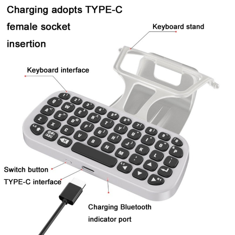 DOBE TP5-0556 Teclado Bluetooth Gamepad inalámbrico con conector para auriculares para PS5, TP5-0556 Bluetooth Keyboard