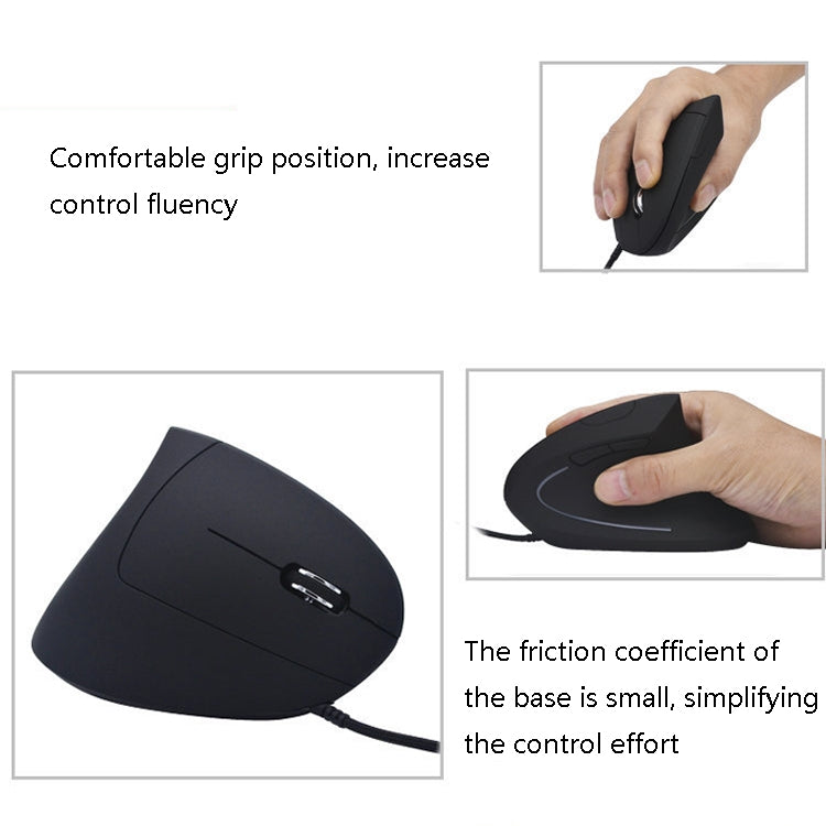 JSY-5 Ratón vertical óptico con cable USB láser de 6 teclas