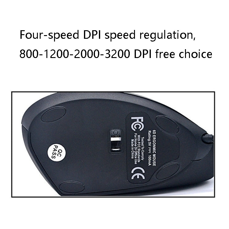 JSY-5 Ratón vertical óptico con cable USB láser de 6 teclas