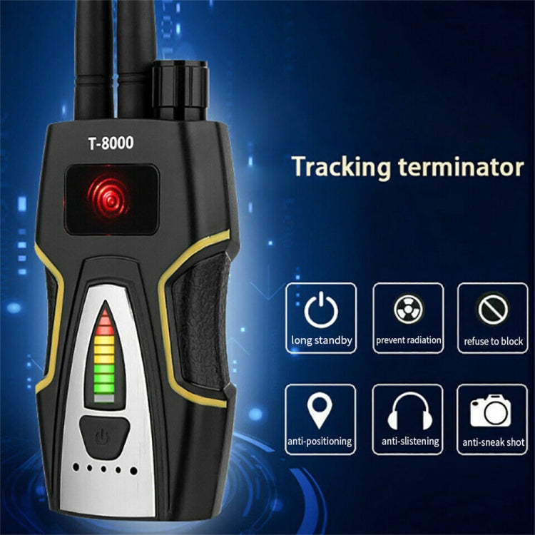 Detector de señal inalámbrico T8000, cámara de búsqueda de ubicación de defensa GPS, instrumento de detección anti-seguimiento anticaída