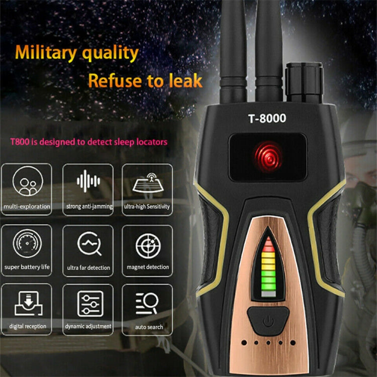 Detector de señal inalámbrico T8000, cámara de búsqueda de ubicación de defensa GPS, instrumento de detección anti-seguimiento anticaída