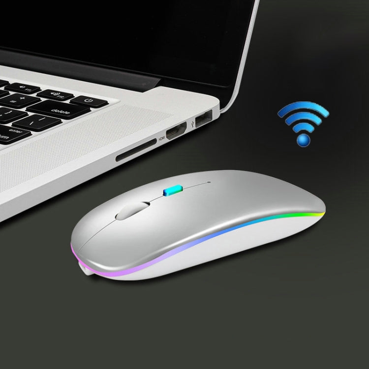 Y20 4 teclas Colorful Glow Carga Mute Mouse Notebook Juego Ratón inalámbrico, 2.4G Version (Black), 2.4G Version (Blue), 2.4G Version (Green), 2.4G Version (Silver), 2.4G Version (White), 2.4G Version (Pink), 2.4G Version (Gold), Bluetooth Version (Bla...