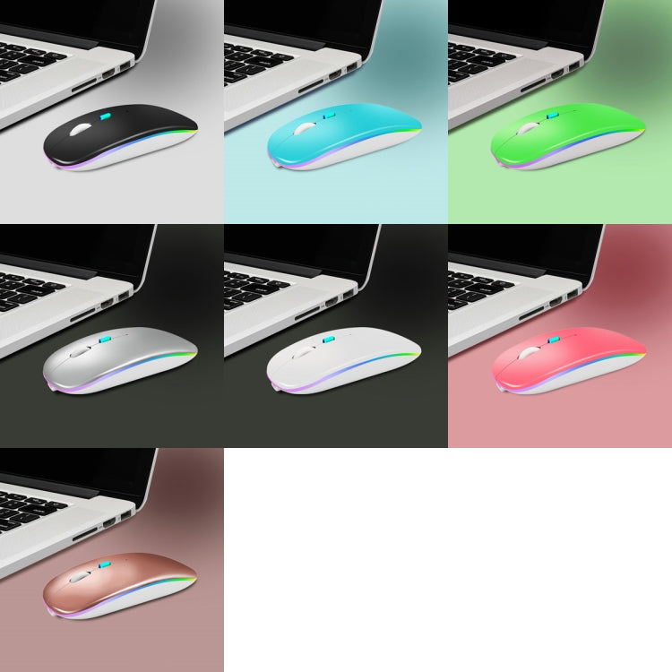 Y20 4 teclas Colorful Glow Carga Mute Mouse Notebook Juego Ratón inalámbrico, 2.4G Version (Black), 2.4G Version (Blue), 2.4G Version (Green), 2.4G Version (Silver), 2.4G Version (White), 2.4G Version (Pink), 2.4G Version (Gold), Bluetooth Version (Bla...