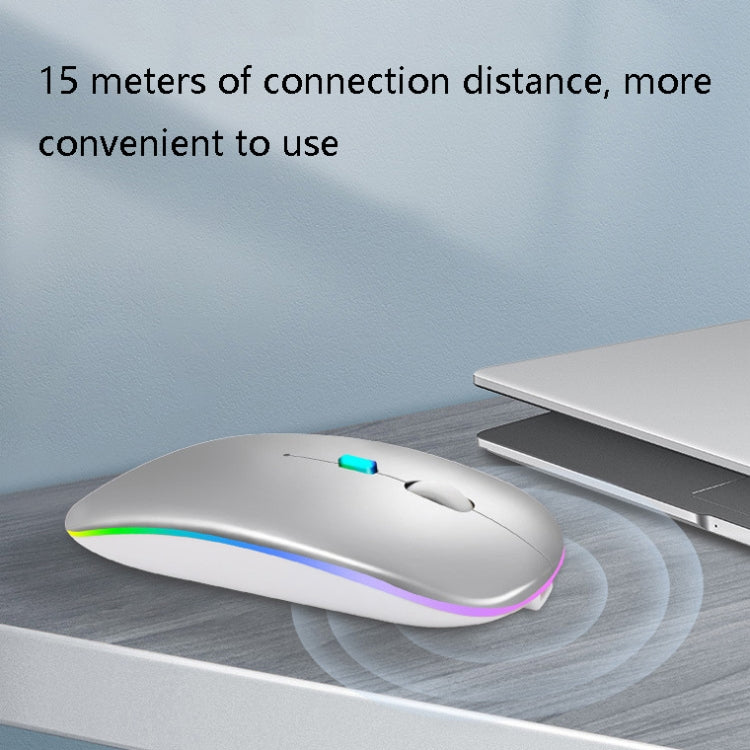 Y20 4 teclas Colorful Glow Carga Mute Mouse Notebook Juego Ratón inalámbrico, 2.4G Version (Black), 2.4G Version (Blue), 2.4G Version (Green), 2.4G Version (Silver), 2.4G Version (White), 2.4G Version (Pink), 2.4G Version (Gold), Bluetooth Version (Bla...