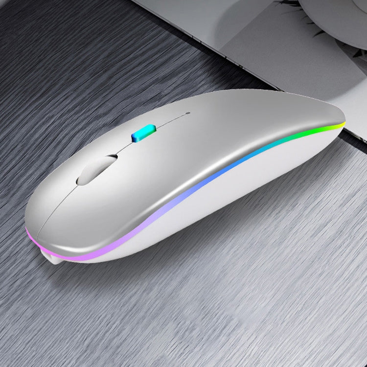 Y20 4 teclas Colorful Glow Carga Mute Mouse Notebook Juego Ratón inalámbrico, 2.4G Version (Black), 2.4G Version (Blue), 2.4G Version (Green), 2.4G Version (Silver), 2.4G Version (White), 2.4G Version (Pink), 2.4G Version (Gold), Bluetooth Version (Bla...