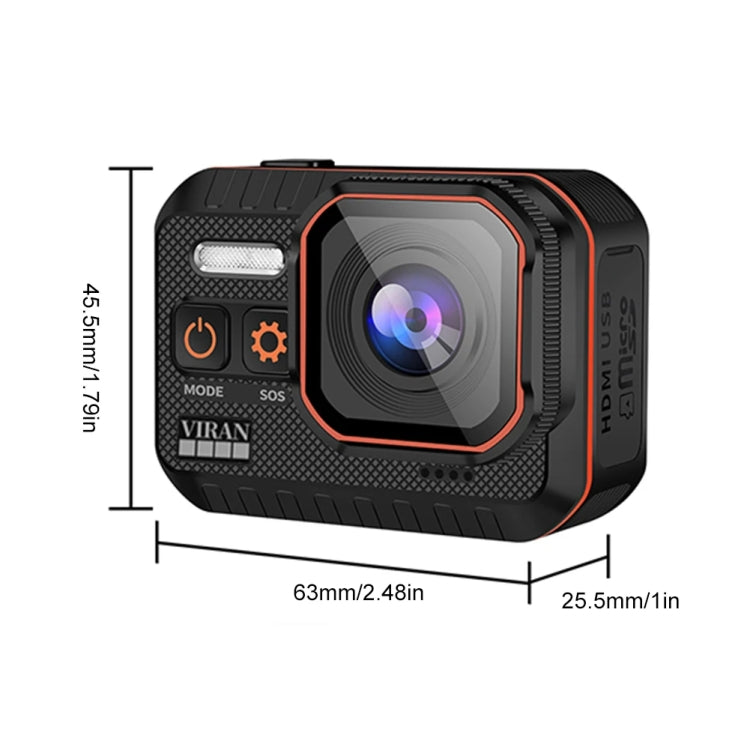 SC002-12 4K Cámara de deportes al aire libre WiFi Mini cámara impermeable de buceo, Black